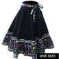 Preview: black patio swing skirt with colorful hem