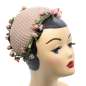 Preview: pink flower Half hat in light brown