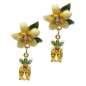 Preview: Enameled earrings with sparkling pineapple & flower