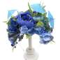 Preview: Haarschmuck mit weißen Blumen - große Blumenkrone in Blau