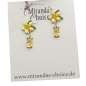 Preview: Handmade sparkling flowers earrings with yellow pineapple