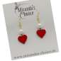 Preview: Earrings in red with hearts and pearls in heart shape