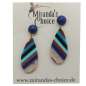 Preview: blue acrylic wood earrings