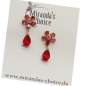 Preview: Filigree sparkling flower earrings with rhinestone in red gold