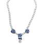 Preview: Perlenkette mit hellblauen Rosen - Vintage-Stil