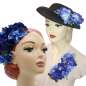 Preview: Black big hat with blue exchangeable corsage flower