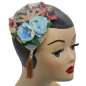 Preview: light blue fascinator fan with flowers