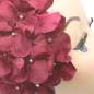 Preview: fascinator bordeauxrot Blumen vintage hortensien