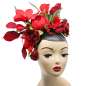 Preview: Blumen Haarschmuck in Rot - große Rosen Blumenkrone
