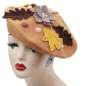 Preview: Beret in ochre with autumn leaves