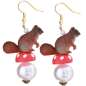 Preview: Earrings with squirrel on a toadstool.