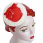 Preview: fascinator headpiece rockabilly  Weihnachten rot weiß Plüsch