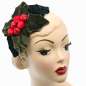 Preview: Vintage Style Half Hat with Velvet Holly