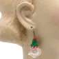 Preview: Ohrringe mit Weihnachtselfen grüne Mütze
