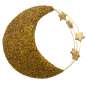 Preview: Glittering Fascinator Moon & Stars in Gold