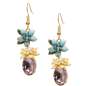 Preview: Enameled earrings with sparkling glass stone & flower