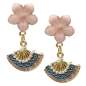 Preview: Enameled earrings with fans and flower