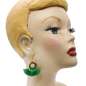 Preview: head with Earrings with small tassels in green