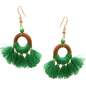 Preview: Earrings with small tassels in green