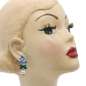 Preview: Kopf: Blaue Rosen und Perle - Ohrringe im Vintage Stil