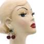 Preview: Head with Cherry pair - rockabilly earrings
