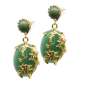 Preview: Earrings with olive green gem stone, gold setting