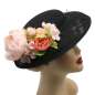 Preview: Schwarzer Hut mit rosa Ansteckblume zum Wechseln