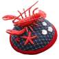 Preview: Red-Blue Fascinator with Jiggle Lobster