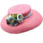 Preview: pink mushroom straw hat blue flowers