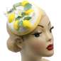 Preview: Lemons on white fascinator - rockabilly style.