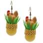 Preview: Yellow earrings with grass and chicken
