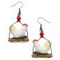 Preview: White rooster on a stick - Easter earrings