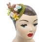 Preview: Green Fascinator with flowers and rabbit  02