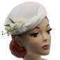 Preview: velveteen circle hat ivory vintage round