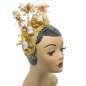 Preview: Fascinator Sekt in Gold mit Glitzer für Silvester