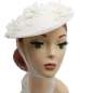 Preview: conical hat white straw raffia nature blue flowers Asia vintage hat