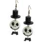 Preview: Skull with hat earrings for halloween