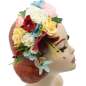 Preview: fascinator big half hat with flowers