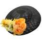 Preview: Schwarzer grosser Hut mit gelber Ansteckblume zum Wechseln