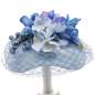 Preview: half hat vintage style light blue flowers