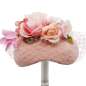 Preview: Fascinator/ kleiner Half Hat rosa Blumen, Netz