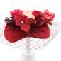 Preview: Fascinator/ Small Half Hat red flowers net