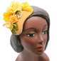 Preview: Fascinator/ Small Half Hat yellow flowers