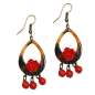 Preview: Drops with roses in red - acrylic earrings vintage style