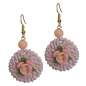 Preview: Earrings with Rattan Ring & Pink Flower