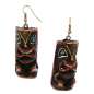 Preview: Earrings with painted tiki figure