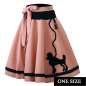 Preview: Pink circle skirt with black poodle