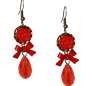 Preview: Sparkling earring with red drop - finely cut