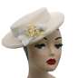 Preview: boater hat vintage wool flowers winter white