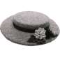 Preview: Grey Small Boater hat made of wool fabric  in vintage style 